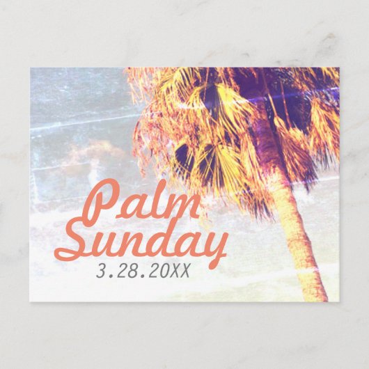 Carte Postale Dimanche du Palm moderne rétro à Orange (Devant)
