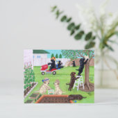Carte Postale Dimanche Fun Labradors Peinture (Debout devant)