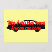 Carte Postale Dîme si tu aimes Jésus...N'importe qui peut klaxon (Devant)