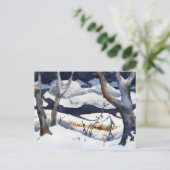 Carte postale d'impression paysage neigeux (Debout devant)