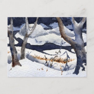 Carte postale d'impression paysage neigeux