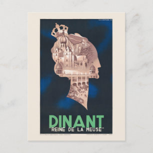 Carte Postale Dinant Reine de la Meuse Poster vintage 1934