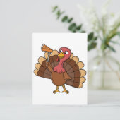 Carte Postale Dinde avec tranche de tarte (Debout devant)