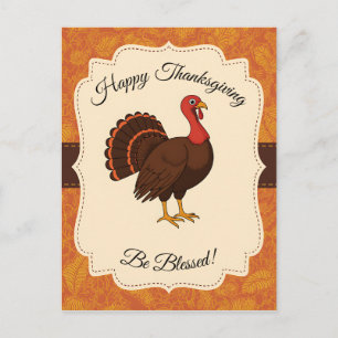 Carte Postale Dinde de Thanksgiving bénie