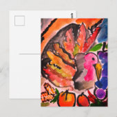 Carte Postale Dinde de Thanksgiving joie (Devant / Derrière)