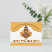 Carte Postale Dinde de Thanksgiving mignonne (Debout devant)