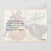 Carte Postale Dinde de Thanksgiving vintage joyeuse (Dos)