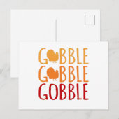 Carte Postale Dinde drôle de Thanksgiving Famille d'hommes de fe (Devant / Derrière)