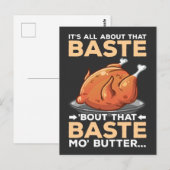 Carte Postale Dinde drôle de Thanksgiving tout sur cette Basse (Devant / Derrière)