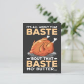 Carte Postale Dinde drôle de Thanksgiving Tout sur cette bassine (Debout devant)