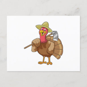 Carte Postale Dinde en tant qu'agriculteur