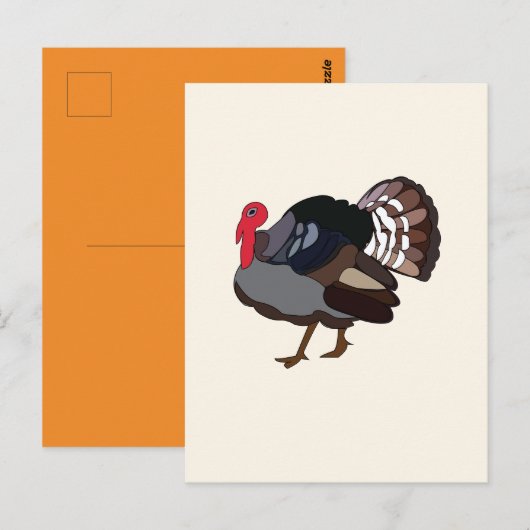 Carte Postale Dinde Oiseau Dinde (Devant / Derrière)