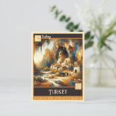 Carte Postale Dinde | Peinture Vintage (Debout devant)