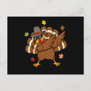 Carte Postale Dinde qui fait le dab drôle de Thanksgiving Famill