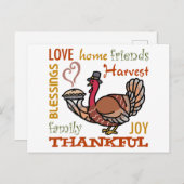 Carte Postale Dinde reconnaissante (Devant / Derrière)