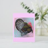 Carte Postale Dinde : Tom Bronze Floral (Debout devant)