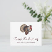 Carte Postale Dinde vintage Joyeux Thanksgiving (Debout devant)