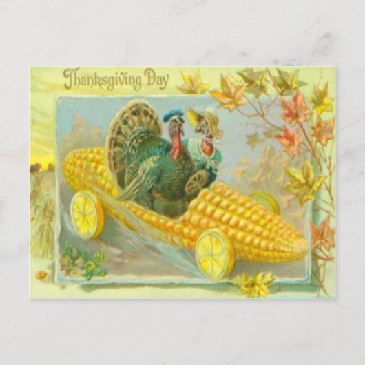 Carte Postale Dindes Dans Un Wagon De Maïs (Devant)