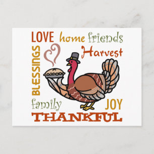 Carte Postale Dindeur de Thanksgiving