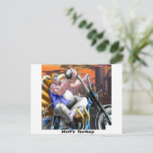 Carte Postale Dindon Motard Drôle (Debout devant)