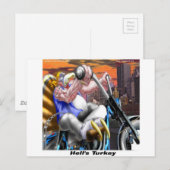 Carte Postale Dindon Motard Drôle (Devant / Derrière)