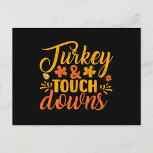 Carte Postale Dindon Touch Downs Football de Famille de Thanksgi