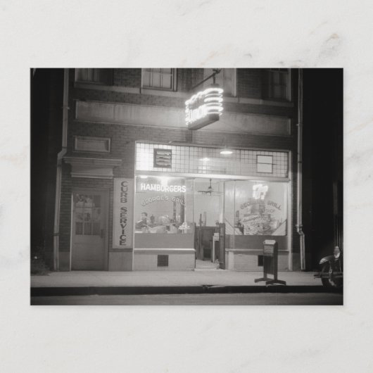 Carte Postale Diner à la nuit, 1940 (Devant)