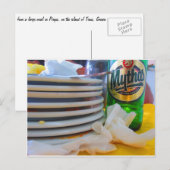 Carte Postale Dîner à Pirgos, sur l'île de Tinos, Grèce (Devant / Derrière)