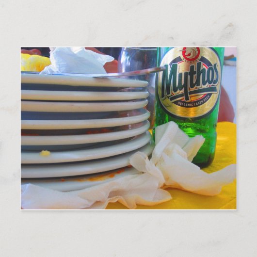 Carte Postale Dîner à Pirgos, sur l'île de Tinos, Grèce (Devant)