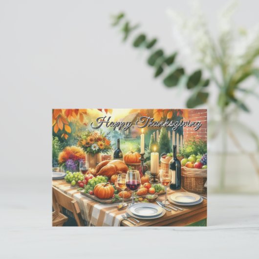 Carte Postale Dîner bon thanksgiving (Debout devant)