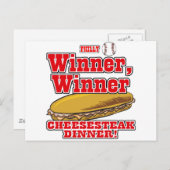 Carte Postale Dîner de cheesesteak gagnant de baseball à Philly (Devant / Derrière)