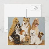 Carte Postale Dîner de chiens (Devant / Derrière)