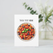 Carte Postale Diner de pâtes mignonnes ajouter du texte (Debout devant)