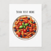Carte Postale Diner de pâtes mignonnes ajouter du texte (Devant)
