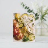 Carte Postale Dîner de poisson au four (Debout devant)