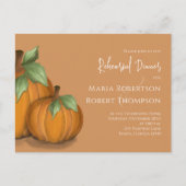 Carte Postale Dîner de répétition Automne Elégant Citrouilles Mi (Devant)