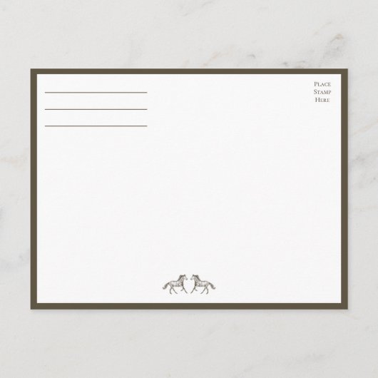Carte Postale Dîner de répétition Country Western Cheval Brun In (Dos)