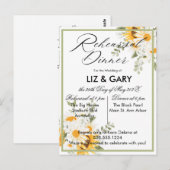 Carte Postale Dîner de répétition de tournesol floral d'aquarell (Devant / Derrière)