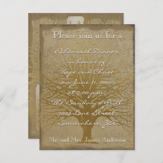 Carte Postale Dîner de répétition Golden Oak Tree (Devant / Derrière)