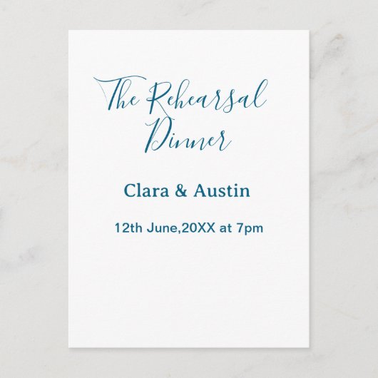 Carte Postale Dîner de répétition la veille simple minimal m (Devant)