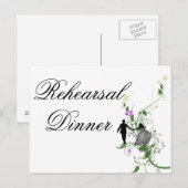 Carte Postale Dîner de répétition mariage Invitation floral (Devant / Derrière)