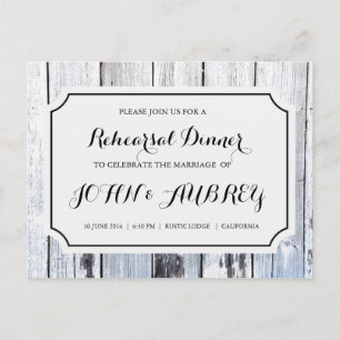 Carte Postale Dîner de répétition pour Mariage campagnard rustiq
