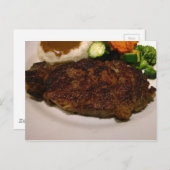 Carte Postale Dîner de steak de côtes Prime (Devant / Derrière)