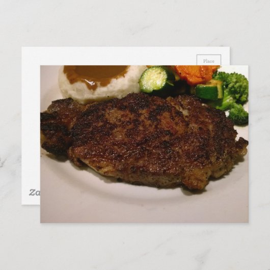 Carte Postale Dîner de steak de côtes Prime (Devant / Derrière)