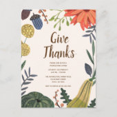 Carte Postale Dîner de Thanksgiving élégant et rustique à la cit (Devant)