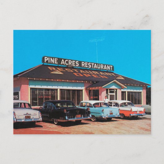 Carte Postale Diner des années 50 vintage Kodachrome (Devant)