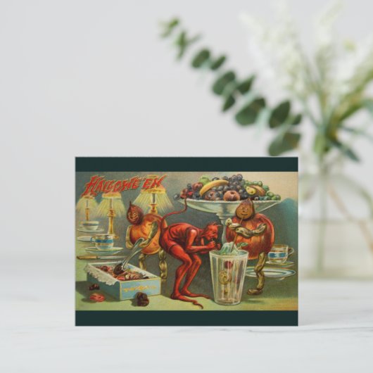 Carte Postale Dîner d'Halloween (Debout devant)