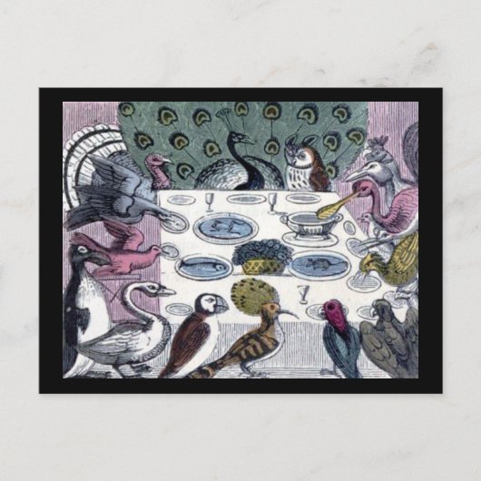 Carte Postale Dîner d'oiseaux (Devant)