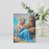 Carte Postale Dîner Fast Food avec Sasquatch et Fairy (Debout devant)