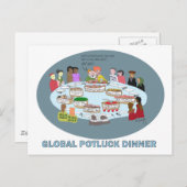 CARTE POSTALE DÎNER GLOBAL POTLUCK (Devant / Derrière)